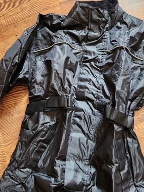 Black Men's Rain Belted Jacket